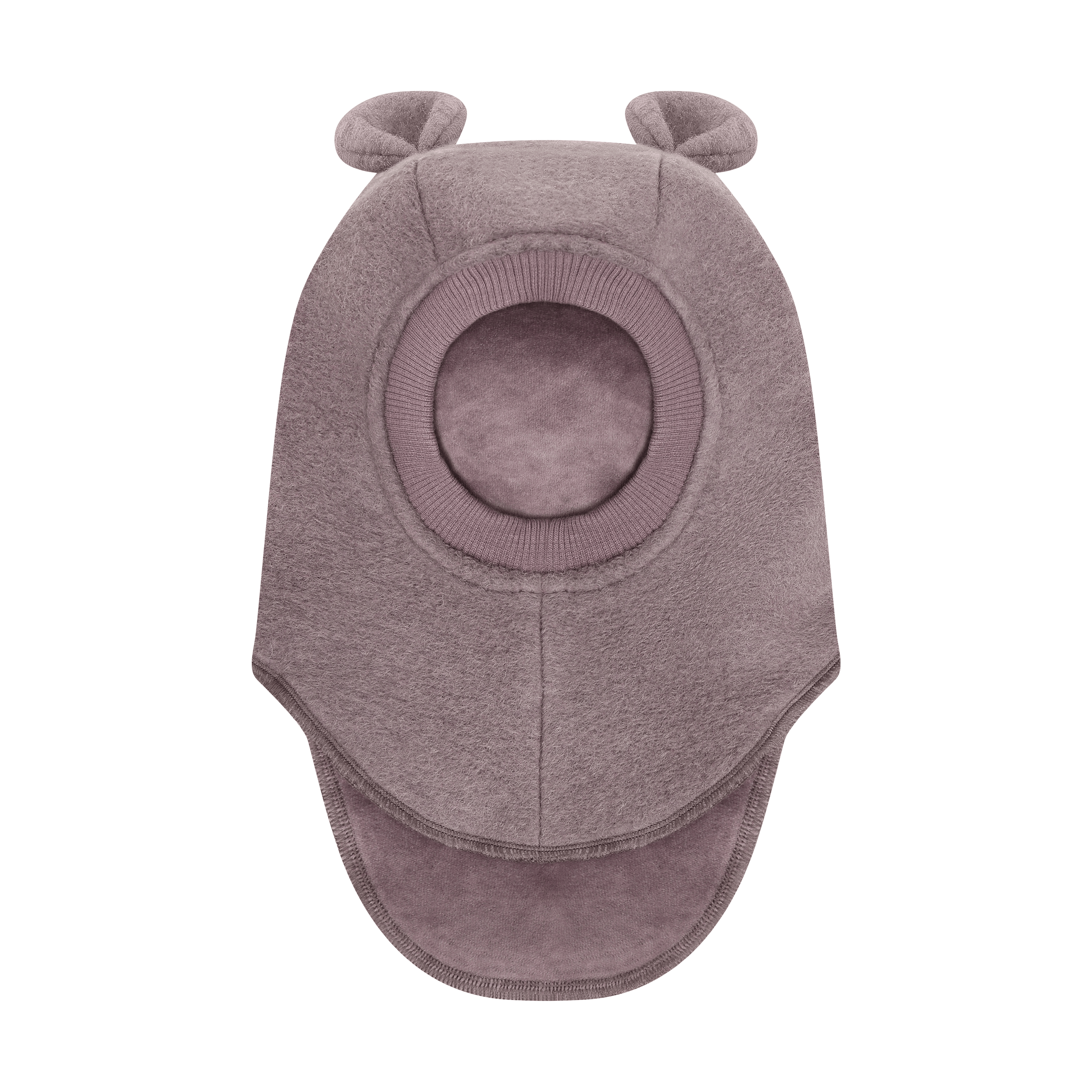 Balaclava Ull 2-lags – Bamseører, Børstet Ullfleece | Ears Wool, Mørkelilla - Moonscape