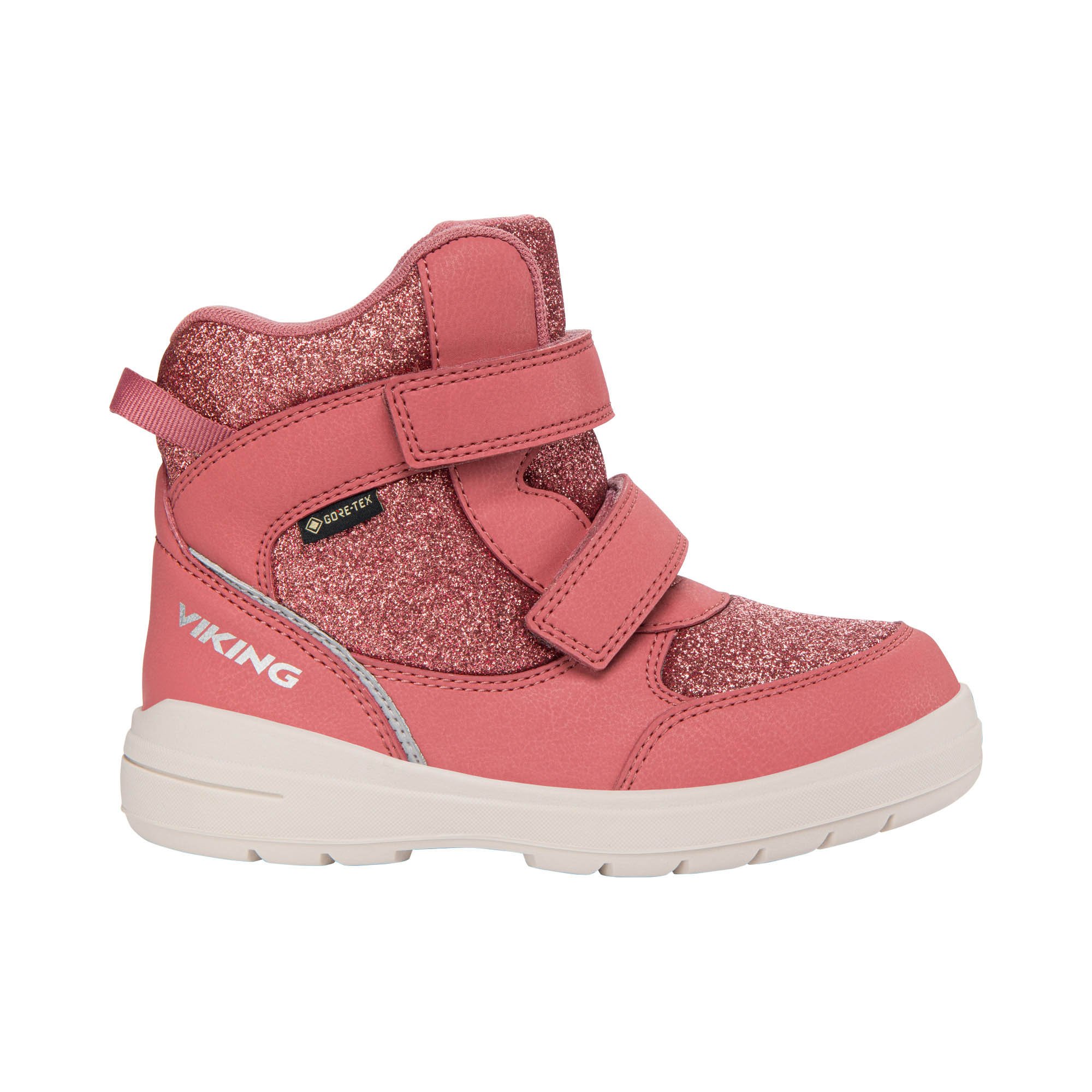 Viking Vintersko Barn – Isolert mellomhøy barnesko med glitter, Goretex | Fun Glitter Warm GTX 2V, Rosa