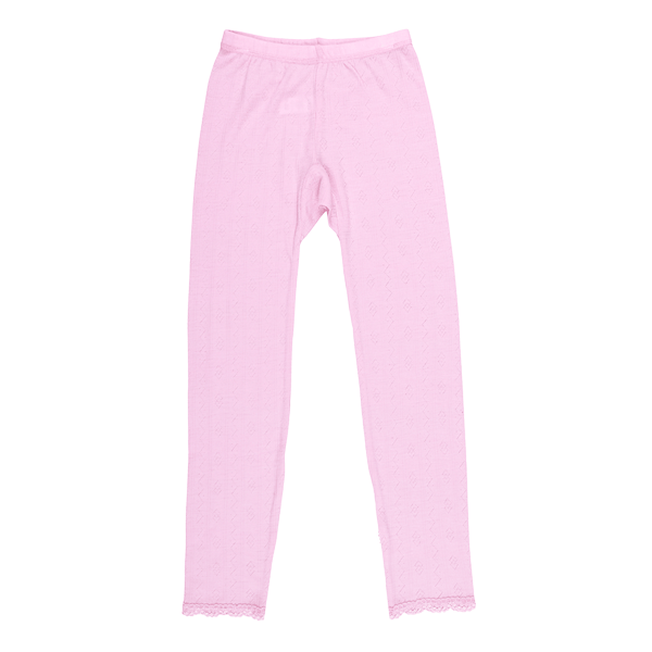Leggings – Ull 85%, Silke 15% – Pointelle, Lys Rosa