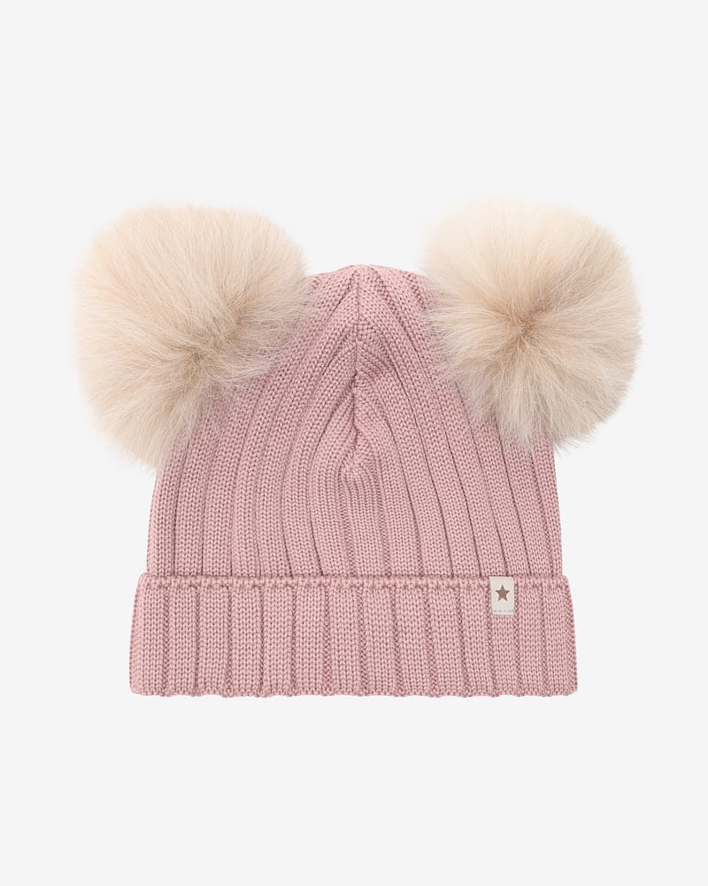 Lue med to Alpakkadusker - 100% Merinoull | Hat Knit Alpaca Pompoms