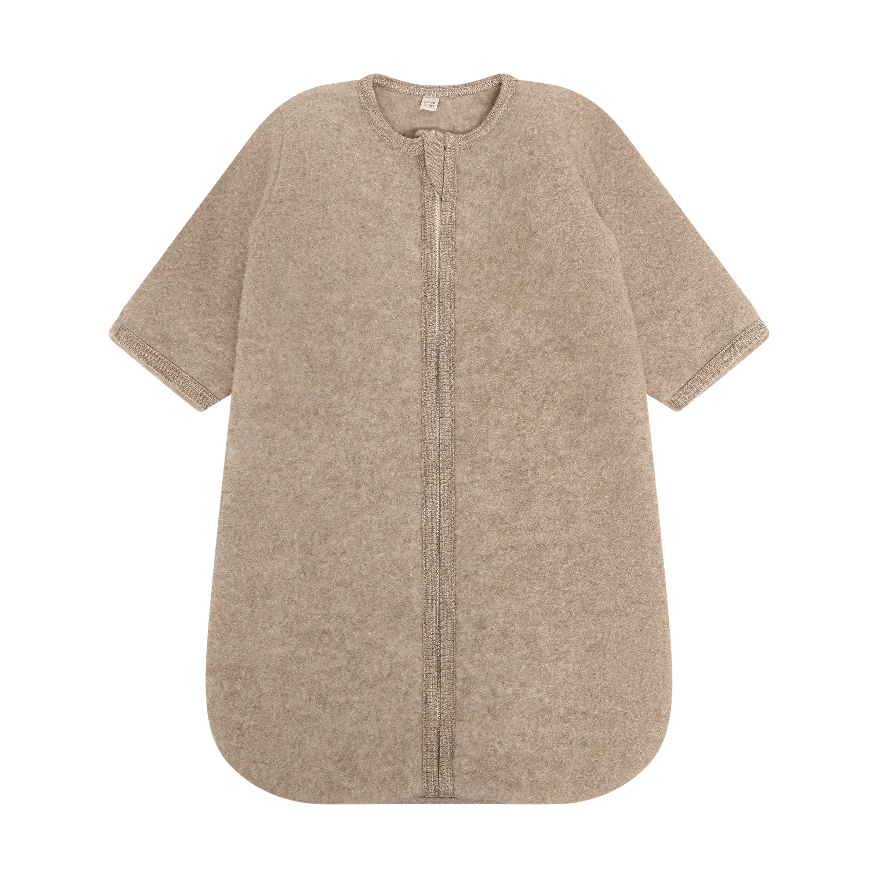 Nattpose Baby – Ullfleece, 100% Merino | Sleeping Bag Wool Fleece, Lys Brun - Savannah Melange