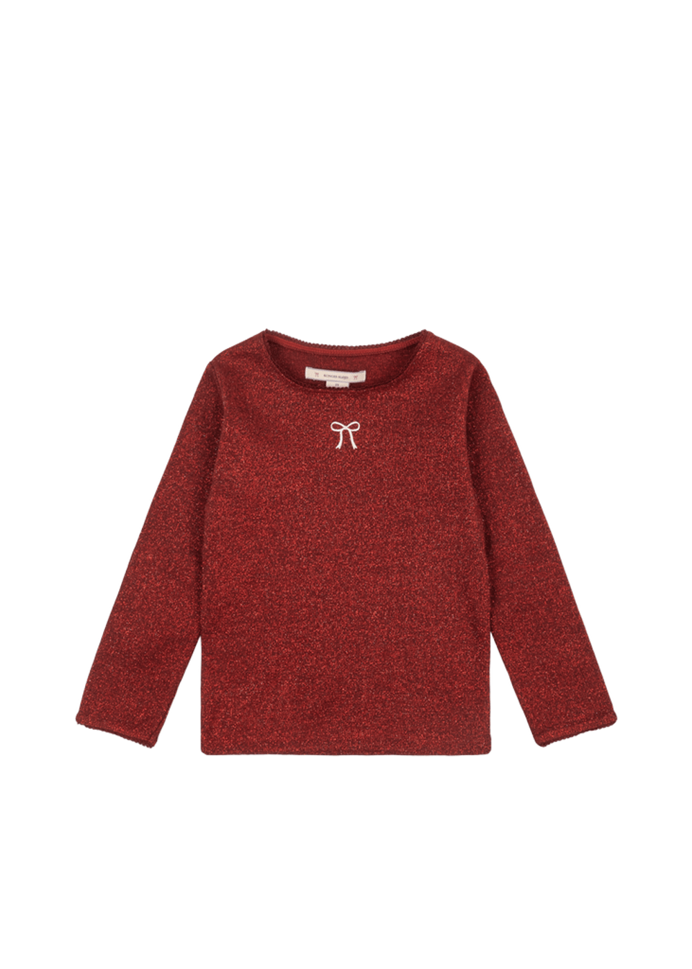 Trøye Barn m/ Glittertrå – Øko Bomull | Roli Blouse, Rød - Red Dahlia