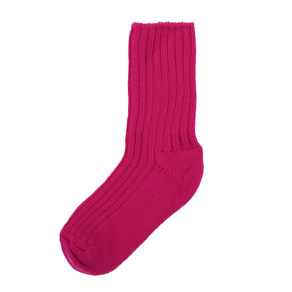 Ullsokker – Rib – Elastisk – Basic, Rosa Melert