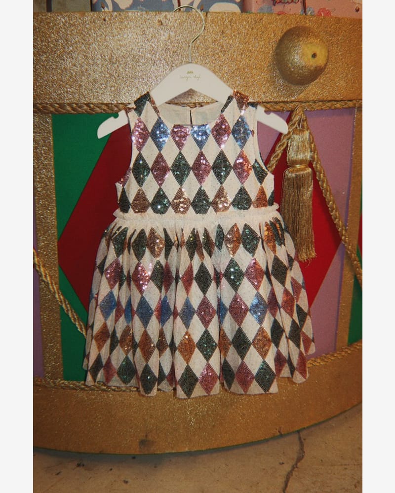 Tyllkjole m/ Glitter Paljetter | Yvonne Harlekin Dress