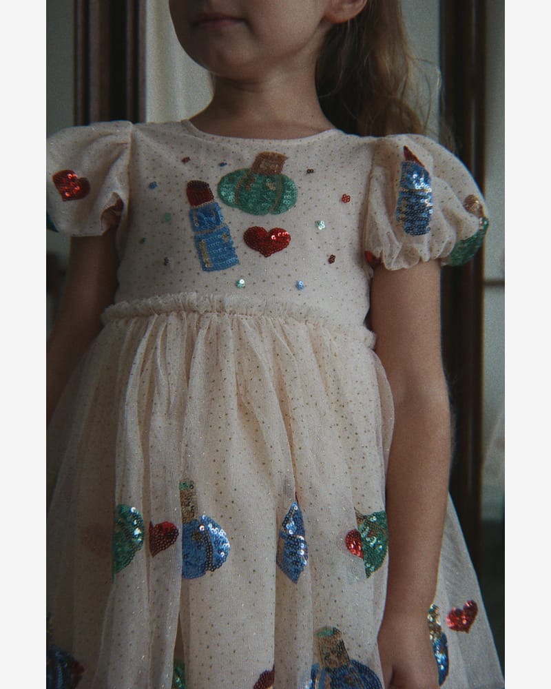 Tyllkjole m/ Glitter Paljetter | Yvonne Puff Dress
