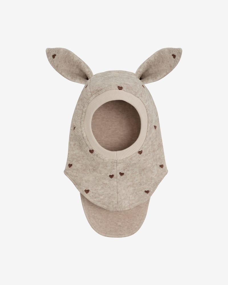 Balaclava Ull 2-lags - Kaninører, Børstet Ullfleece | Balaclava Ears Emb. Wool